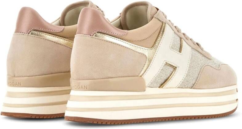 Hogan Beige Sneakers met Logo Details Beige Dames