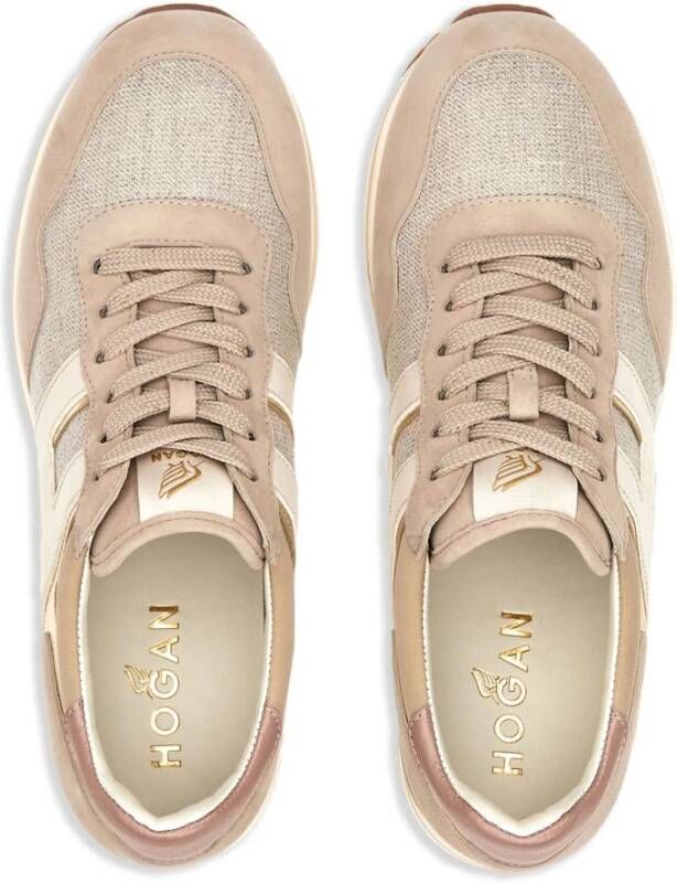 Hogan Beige Sneakers met Logo Details Beige Dames