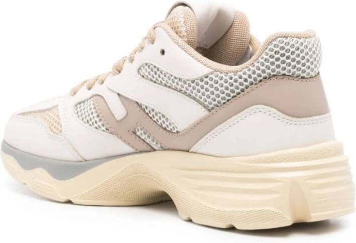 Hogan Beige Sneakers met Mesh Panel Design Beige Dames