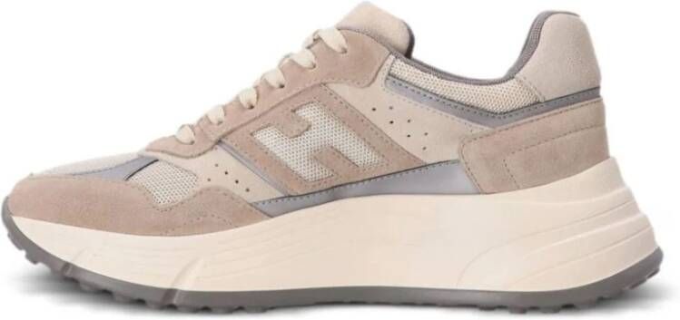 Hogan Beige Sneakers met Suède en Mesh Beige Dames