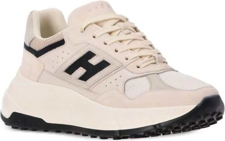 Hogan Beige Sneakers met Suède en Mesh Beige Dames