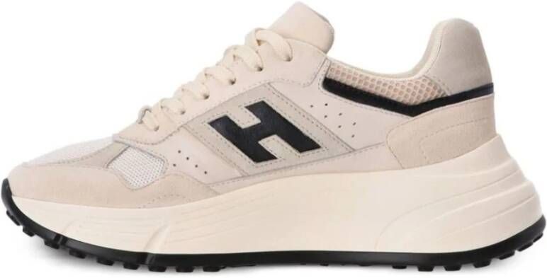 Hogan Beige Sneakers met Suède en Mesh Beige Dames