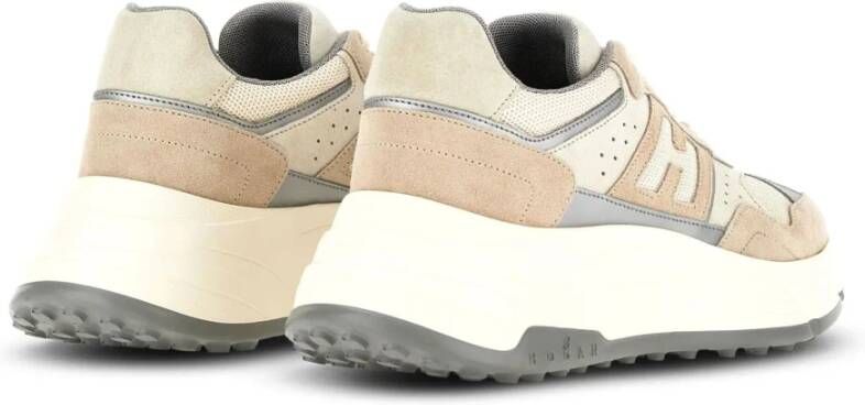 Hogan Beige Sneakers met Suède en Mesh Beige Dames