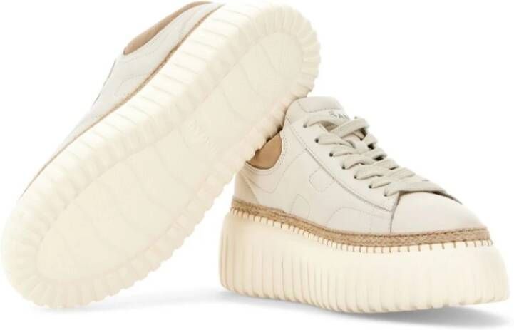 Hogan Beige Sneakers met Suède Panelen Beige Dames