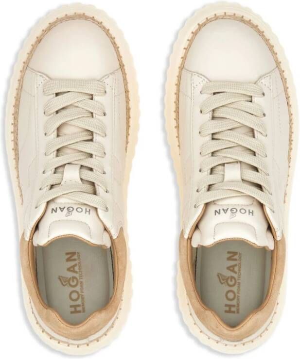 Hogan Beige Sneakers met Suède Panelen Beige Dames