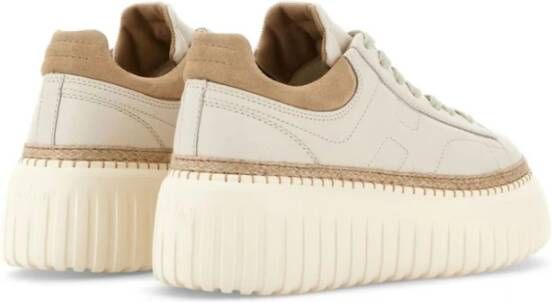 Hogan Beige Sneakers met Suède Panelen Beige Dames