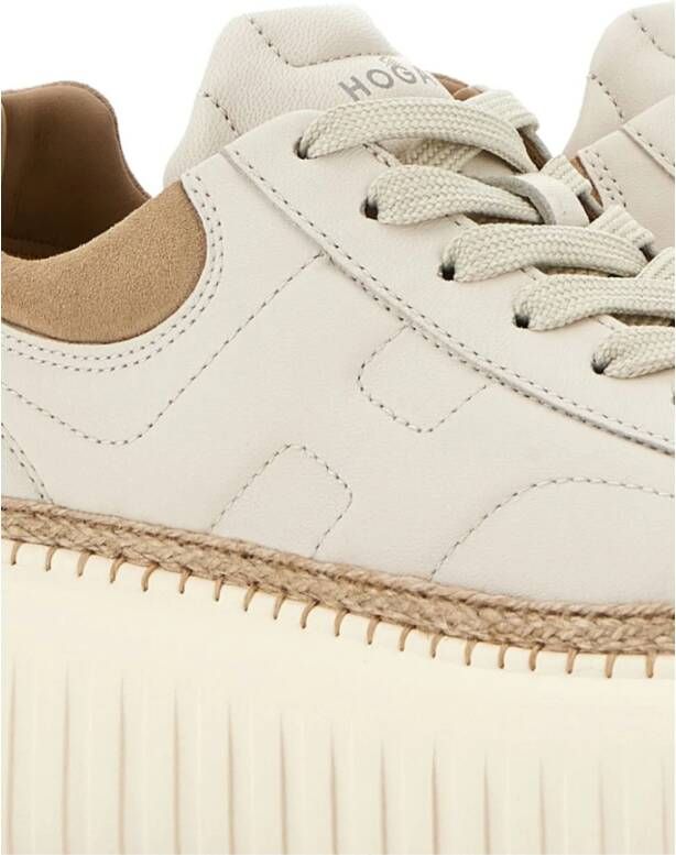 Hogan Beige Sneakers met Suède Panelen Beige Dames