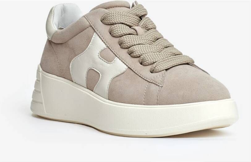 Hogan Beige Sneakers met witte rubberen zool Beige Dames