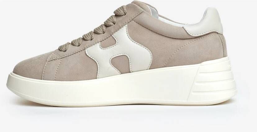 Hogan Beige Sneakers met witte rubberen zool Beige Dames