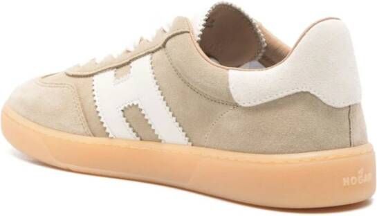 Hogan Beige Sneakers Vetersluiting Gewatteerde Enkel Beige Heren