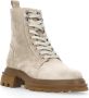 Hogan Beige Suède Combat Boots met Rits Beige Dames - Thumbnail 3