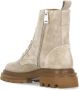 Hogan Beige Suède Combat Boots met Rits Beige Dames - Thumbnail 4