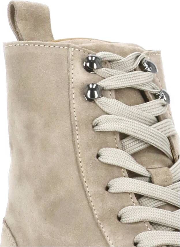 Hogan Beige Suède Combat Boots met Rits Beige Dames