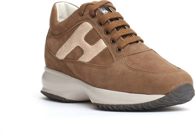 Hogan Beige Suède Interactieve Sneakers Beige Dames