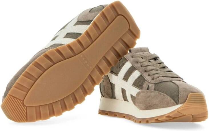 Hogan Beige Suède Lage Sneakers Beige Heren