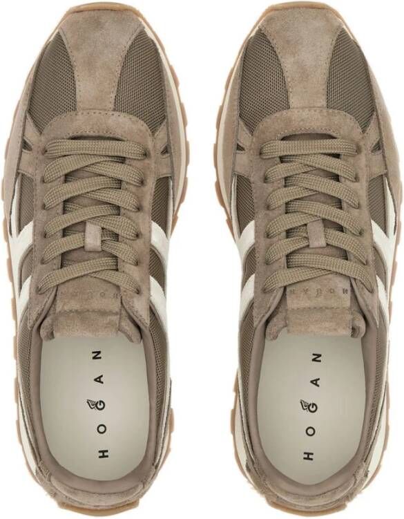 Hogan Beige Suède Lage Sneakers Beige Heren