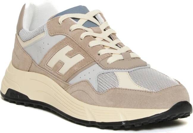 Hogan Beige Suède Leren Sneakers Hyperlight Cam Beige Heren