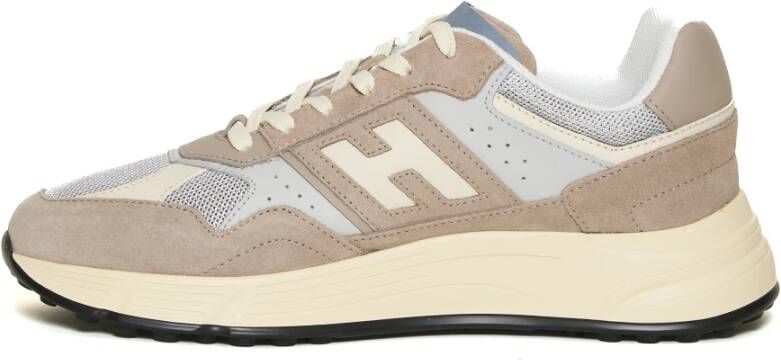 Hogan Beige Suède Leren Sneakers Hyperlight Cam Beige Heren