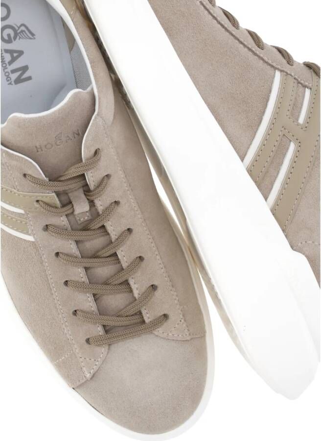 Hogan Beige Suède Leren Sneakers voor Mannen Beige Heren