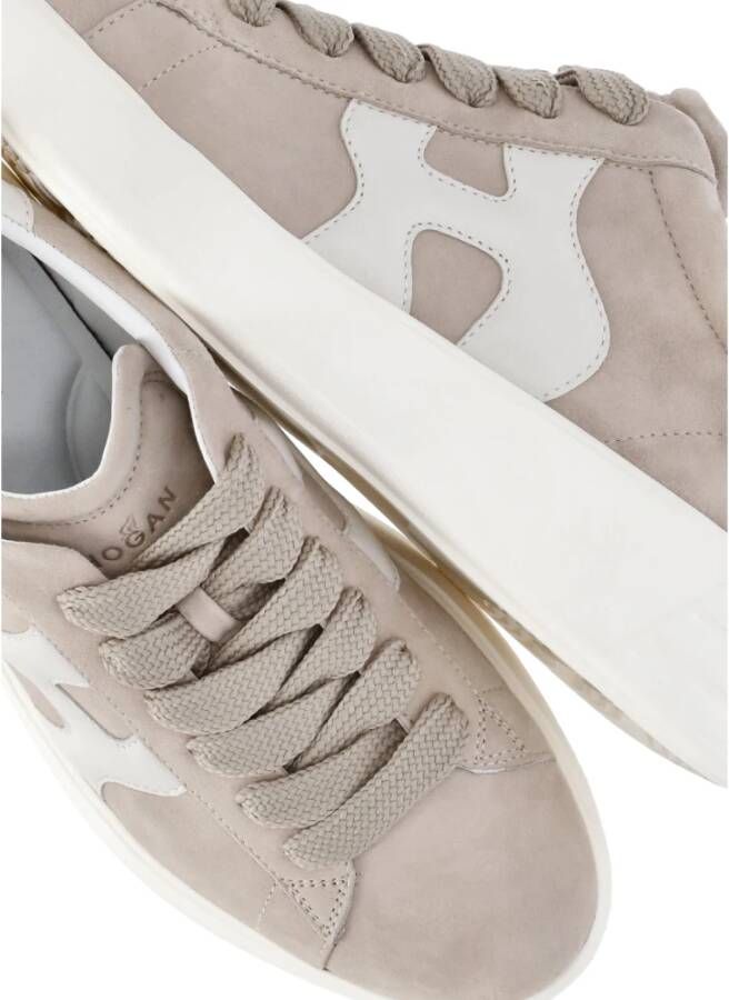 Hogan Beige Suède Leren Sneakers voor Vrouwen Beige Dames