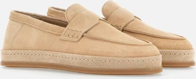 Hogan Beige Suède Loafer met Memory Foam Beige Dames