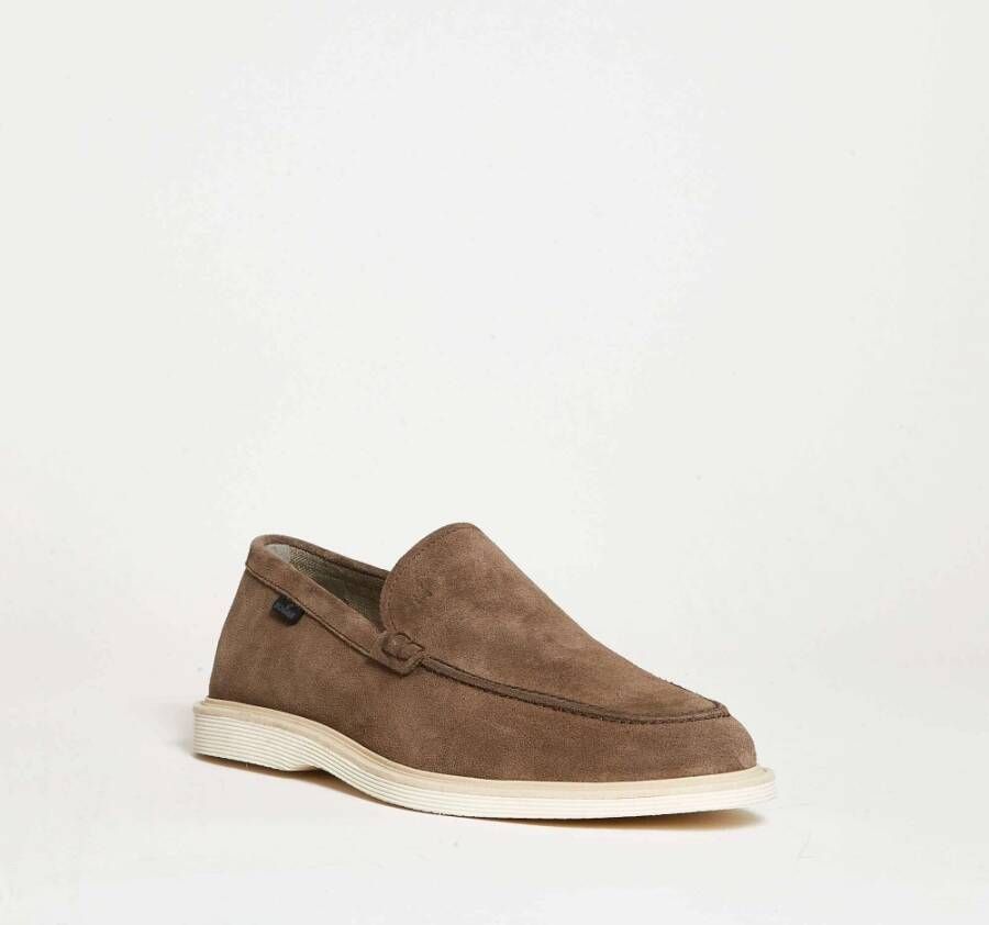 Hogan Beige Suède Loafer Schoenen Brown Heren