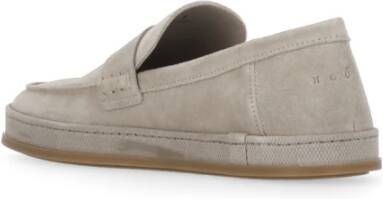 Hogan Beige Suède Loafers voor Mannen Gray Heren