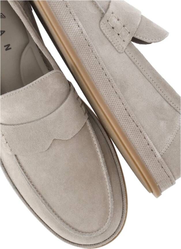 Hogan Beige Suède Loafers voor Mannen Gray Heren