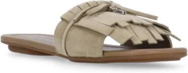 Hogan Beige Suède Sandalen met Franjes Beige Dames