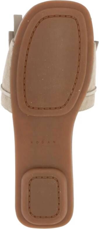 Hogan Beige Suède Sandalen met Franjes Beige Dames