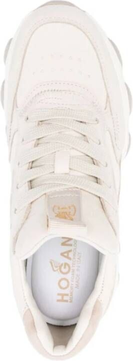 Hogan Beige Suède Sneakers met Geperforeerde Details Pink Dames