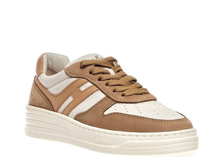 Hogan Beige Suède Sneakers met H Logo Beige Dames