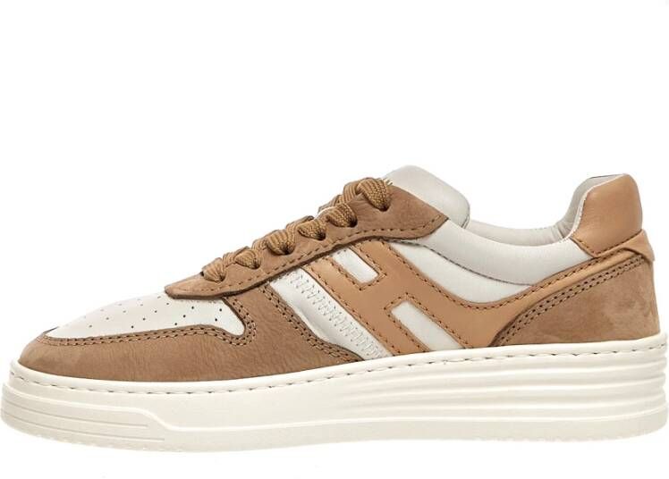 Hogan Beige Suède Sneakers met H Logo Beige Dames