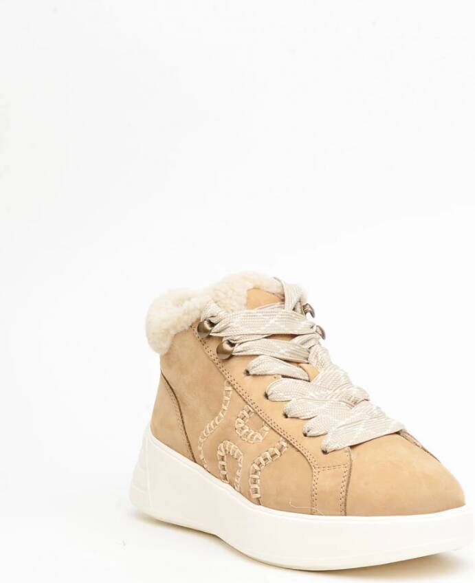 Hogan Beige Suède Sneakers met Memory Foam Binnenzool Beige Dames