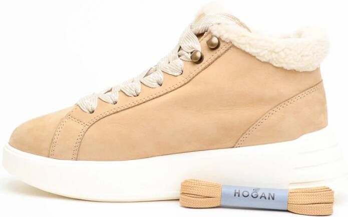 Hogan Beige Suède Sneakers met Memory Foam Binnenzool Beige Dames