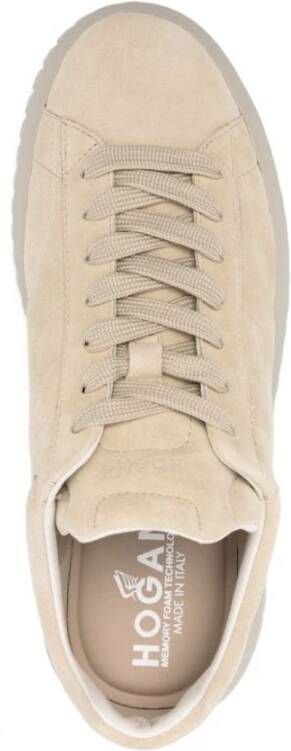 Hogan Beige Suède Sneakers met Ronde Neus Beige Heren