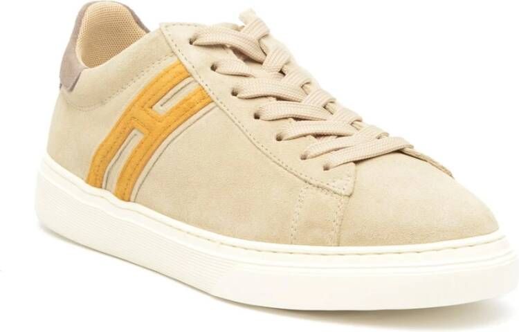 Hogan Beige Suède Sneakers met Rubberen Zool Beige Heren