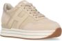 Hogan Beige Suède Sneakers Ronde Neus Beige Dames - Thumbnail 3