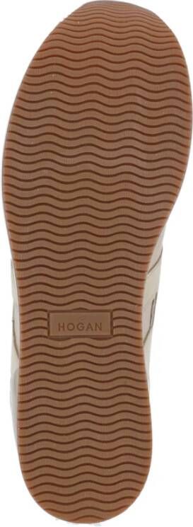 Hogan Beige Suède Sneakers Ronde Neus Beige Dames