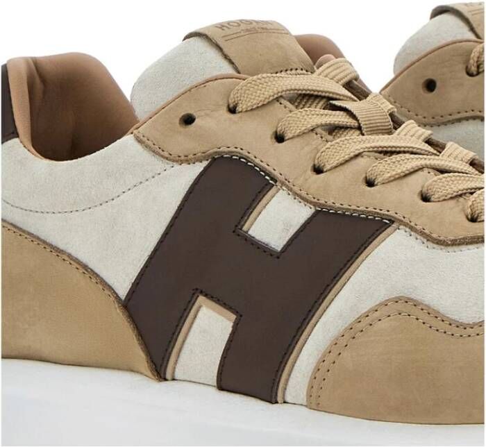 Hogan Beige Suède Veterschoenen Beige Heren