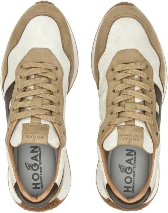 Hogan Beige Suède Veterschoenen Beige Heren