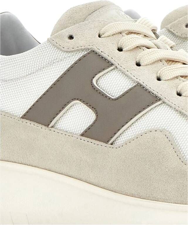 Hogan Beige Witte Sneakers Verhoog Stijl Beige Heren