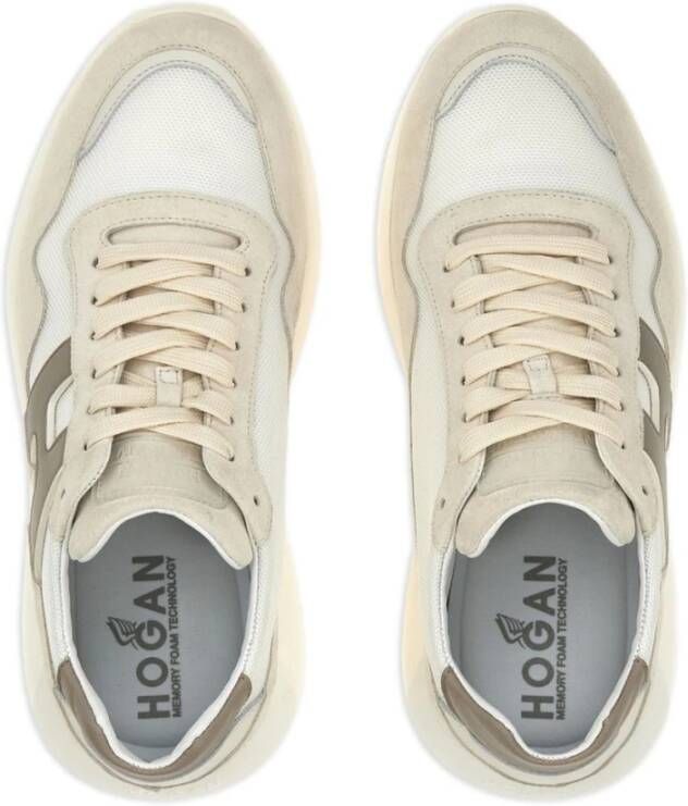 Hogan Beige Witte Sneakers Verhoog Stijl Beige Heren