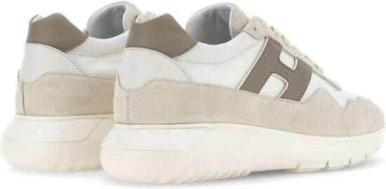 Hogan Beige Witte Sneakers Verhoog Stijl Beige Heren