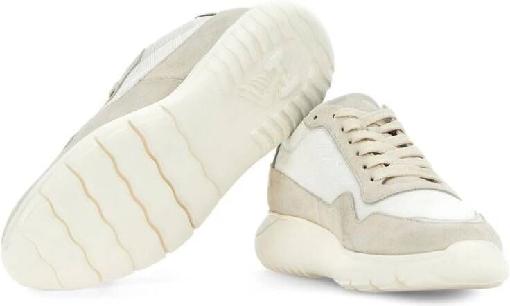 Hogan Beige Witte Sneakers Verhoog Stijl Beige Heren