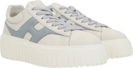 Hogan Blauw-Grijs Leren Lage Sneakers White Dames