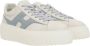 Hogan Blauw-Grijs Leren Lage Sneakers White Dames - Thumbnail 2