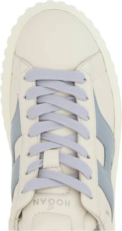 Hogan Blauw-Grijs Leren Lage Sneakers White Dames