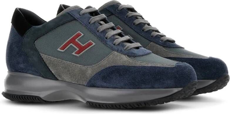 Hogan Blauwe Suède Sneakers met Iconische H Blue Heren