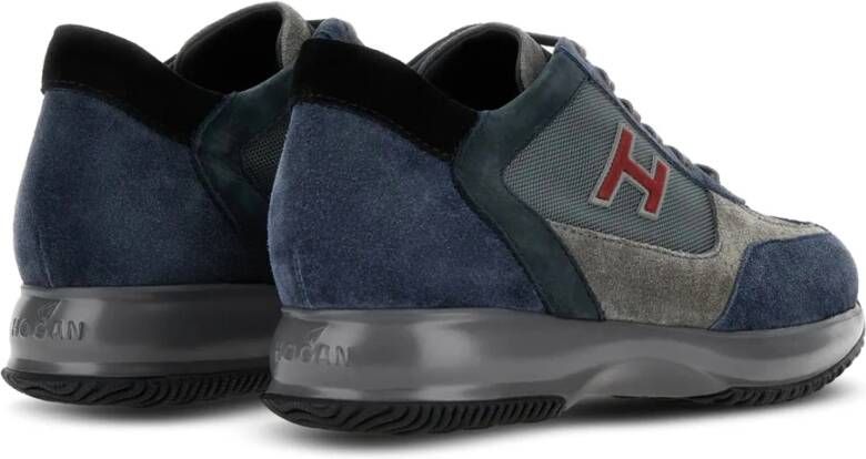 Hogan Blauwe Suède Sneakers met Iconische H Blue Heren